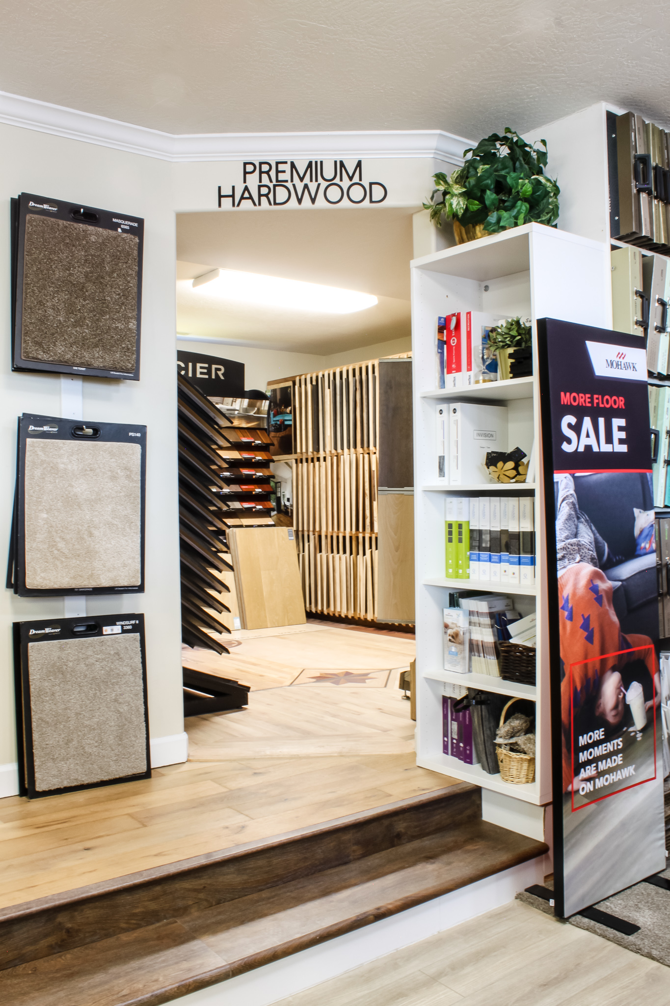 The Pyne Floor Coverings wood display room