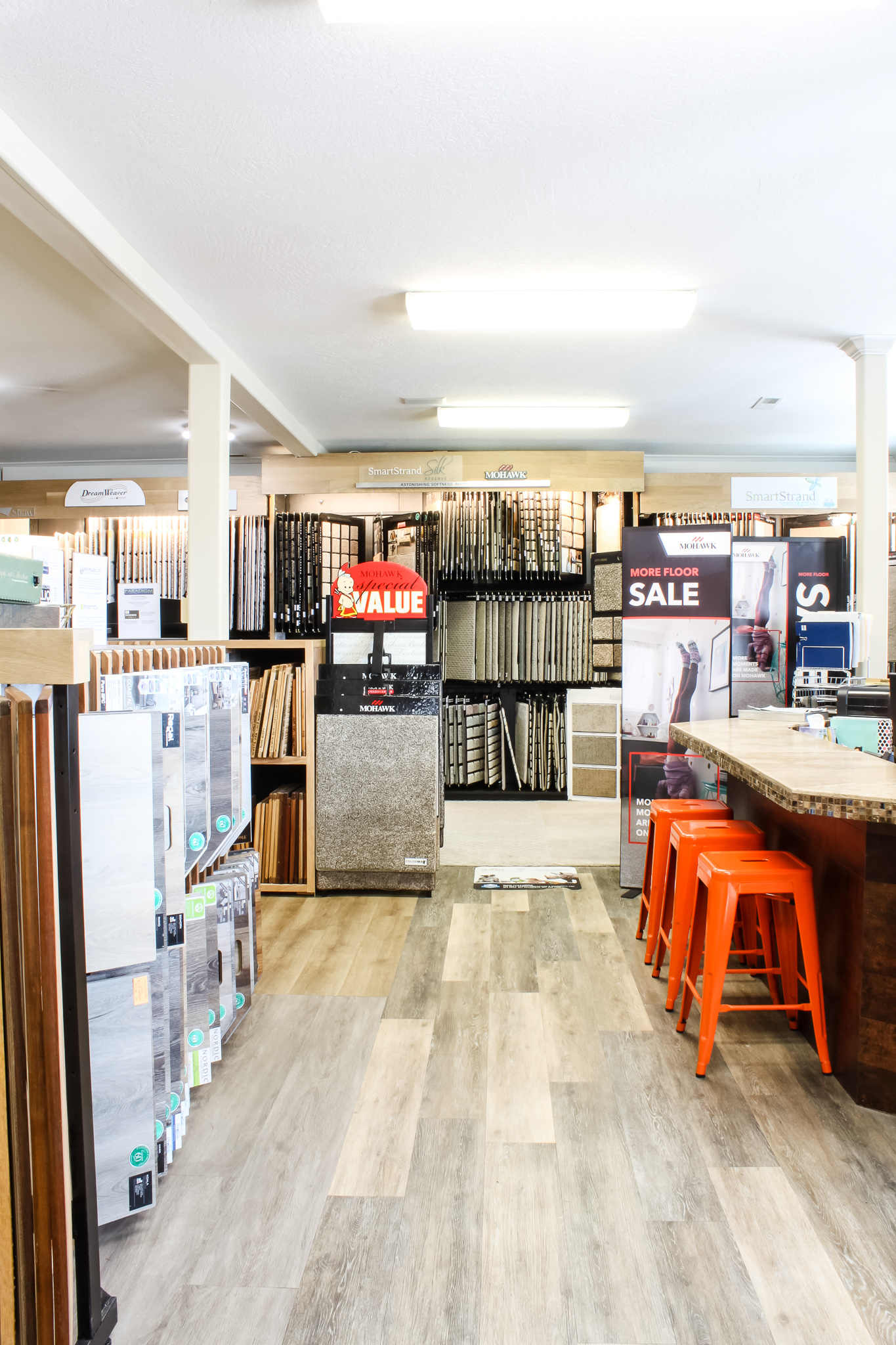 The showroom at Pyne Floor Coverings in Pleasant Grove Utah